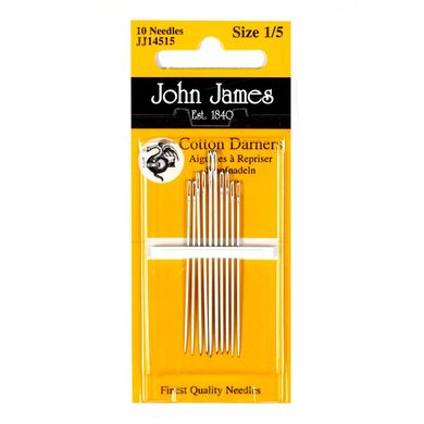 Short Cotton Darners №1/5 (10шт). Набор коротких штопальных игл. John James (Англия) (JJ14515) - Вышивка крестиком и бисером - Овца Рукодельница