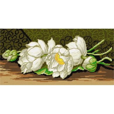 Білі лотоси Набір для вишивання на канві з малюнком Quick Tapestry TS-99 - Вышивка крестиком и бисером - Овца Рукодельница