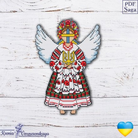 Схема для вишивання хрестиком Ксенія Вознесенська Український ангел СХ-091КВ