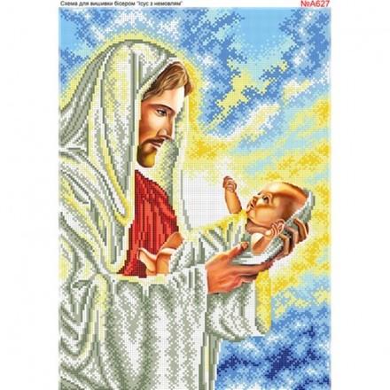 Ісус із немовлям Схема для вишивки бісером Biser-Art A627ба - Вишивка хрестиком і бісером - Овечка Рукодільниця
