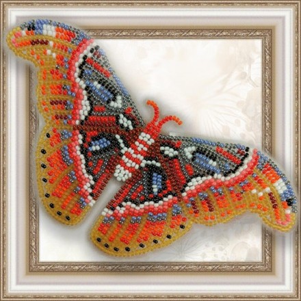 Набор для вышивки бисером бабочки на прозрачной основе Вдохновение Павлиноглазка Атлас BGP-033 - Вышивка крестиком и бисером - Овца Рукодельница