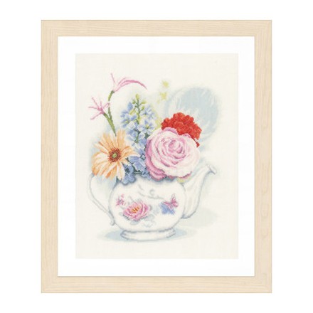 Набор для вышивания Lanarte PN-0155692 Цветы в чайнике - Вишивка хрестиком і бісером - Овечка Рукодільниця