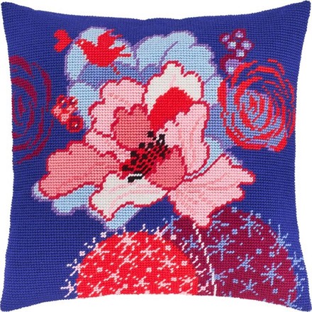 Синий цветок. Набор для вышивания подушки. Чарівниця (V-196) - Вышивка крестиком и бисером - Овца Рукодельница