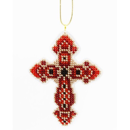 Крестик красный Набор для вышивания бисером объемной вышивки Golden Key N-067 - Вишивка хрестиком і бісером - Овечка Рукодільниця