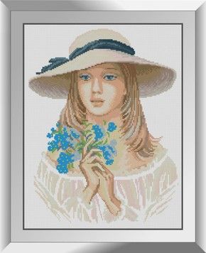 Набір для малювання каменями алмазний живопис Dream Art Дівчина з незабудками (квадратні, повна) 31322D - Вишивка хрестиком і бісером - Овечка Рукодільниця