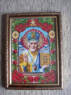 Икона Николай Чудотворец - Вышивка крестиком и бисером - Овца Рукодельница