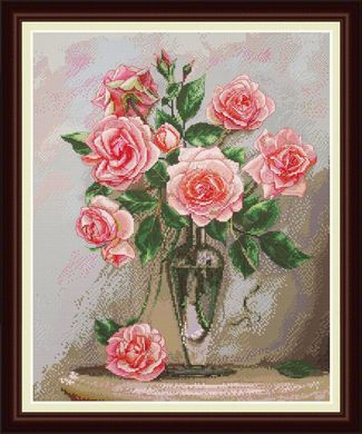 Троянди на мармуровий стіл. Набір для вишивання нитками. Olanta (VN-018) - Вишивка хрестиком і бісером - Овечка Рукодільниця