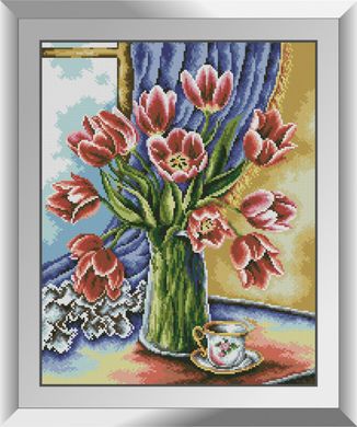 Тюльпани на вікні. Набір алмазний живопис. Dream Art (31270D) - Вишивка хрестиком і бісером - Овечка Рукодільниця
