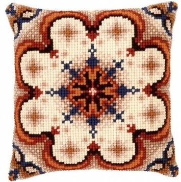 Набір для вишивки подушки Vervaco PN-0145507 Rosette with Blue - Вишивка хрестиком і бісером - Овечка Рукодільниця
