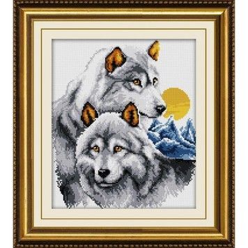 Набір для малювання камінням алмазна живопис Dream Art Пара вовків (квадратні, повна) 30079D - Вишивка хрестиком і бісером - Овечка Рукодільниця