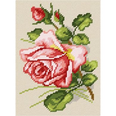 Рожева троянда, К. Кляйн Набір для вишивання по канві з малюнком Quick Tapestry TD-37 - Вышивка крестиком и бисером - Овца Рукодельница