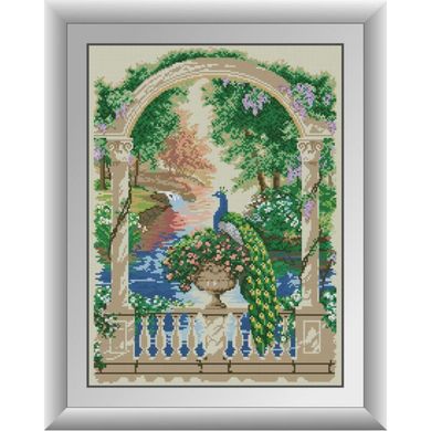 Павлин на балконе. Dream Art (30159D) - Вышивка крестиком и бисером - Овца Рукодельница
