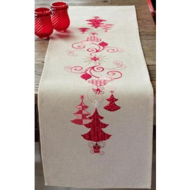 Красные рождественские украшения Набор для вышивания крестом (дорожка на стол) Vervaco PN-0144712 - Вышивка крестиком и бисером - Овца Рукодельница