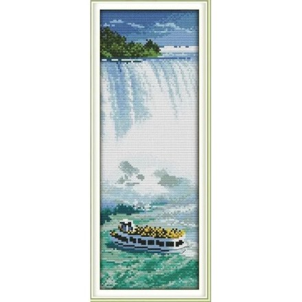 Ніагарський водоспад Набір для вишивання хрестиком з друкованою схемою на тканині Joy Sunday F363JS - Вишивка хрестиком і бісером - Овечка Рукодільниця