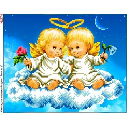 Ангелочки Схема для вишивки бісером Biser-Art 274ба - Вишивка хрестиком і бісером - Овечка Рукодільниця