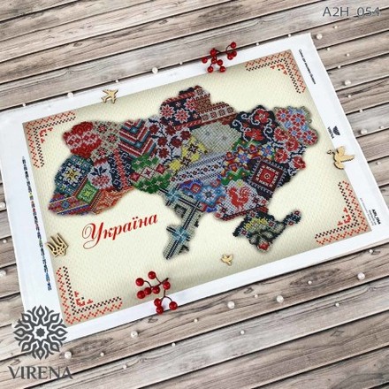 Мапа України Схема для вишивання бісером Virena А2Н_054 - Вышивка крестиком и бисером - Овца Рукодельница