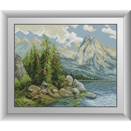 Озеро в горах. Dream Art (30547D) - Вышивка крестиком и бисером - Овца Рукодельница