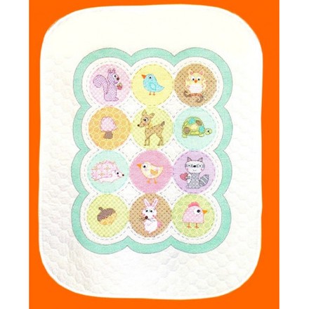 Набор для вышивания одеяла Dimensions 70-73559 Happi Woodland Baby Ouilt - Вышивка крестиком и бисером - Овца Рукодельница