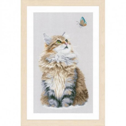 Набор для вышивания Lanarte Forest cat Лесной кот PN-0171041 - Вишивка хрестиком і бісером - Овечка Рукодільниця