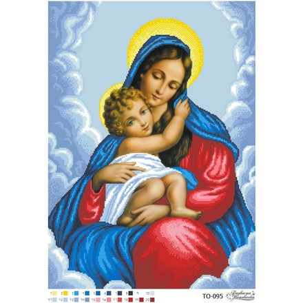 Схема картини Марія з Дитям для вишивки бісером на тканині ТО095ан4359 - Вишивка хрестиком і бісером - Овечка Рукодільниця