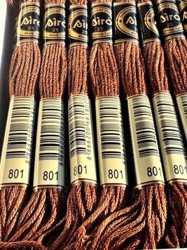 Муліне для вишивання AIRO №801 колір Coffee Brown, Dark/Темний кавово-коричневий 8м