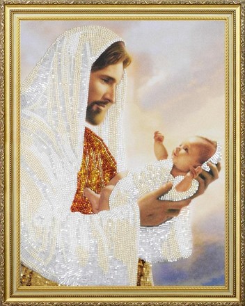 Иисус с младенцем. Набор для вышивания бисером. Картины бисером (P-368кб) - Вышивка крестиком и бисером - Овца Рукодельница