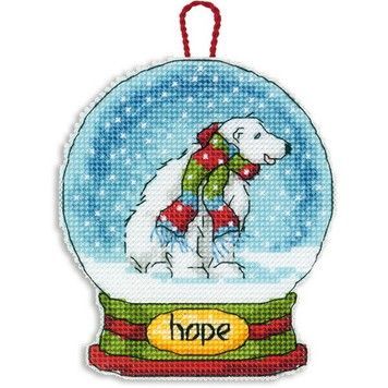 Набір для вишивання Dimensions 70-08906 Hope Snowglobe Ornament - Вишивка хрестиком і бісером - Овечка Рукодільниця