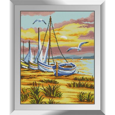 Лодки на берегу Набор алмазной живописи Dream Art 31755D - Вышивка крестиком и бисером - Овца Рукодельница