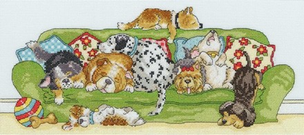 Lazy Dogs. Набор для вышивания крестом. Bothy Threads (XGR2) - Вышивка крестиком и бисером - Овца Рукодельница