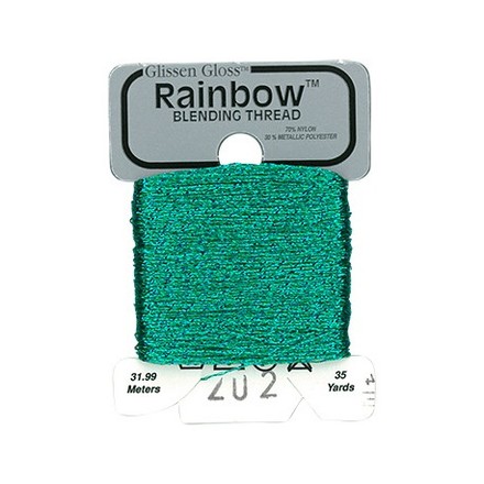 Rainbow Blending Thread 202 Light Teal Blue Металлизированное мулине Glissen Gloss RBT202 - Вишивка хрестиком і бісером - Овечка Рукодільниця