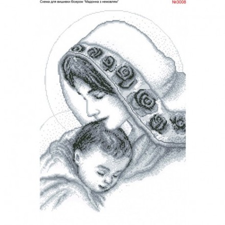 Мадонна з немовлям у срібних тонах Схема для вишивки бісером Biser-Art 3008ба - Вышивка крестиком и бисером - Овца Рукодельница
