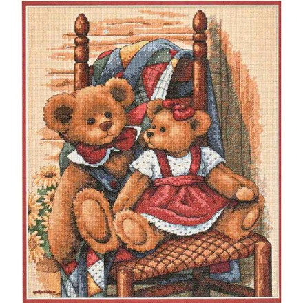 Набор для вышивания Dimensions Мишки на стуле (Teddies on Quilt) 35103 - Вышивка крестиком и бисером - Овца Рукодельница