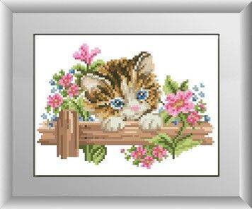 Набір для малювання камінням алмазна живопис Dream Art Кошеня в кольорах (квадратні, повна) 30144D - Вишивка хрестиком і бісером - Овечка Рукодільниця