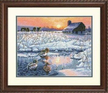 Набор для вышивания Dimensions 70-35304 Winter Morning - Вышивка крестиком и бисером - Овца Рукодельница