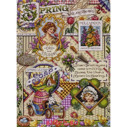 Набор для вышивания Janlynn 023-0491 Spring Sampler - Вышивка крестиком и бисером - Овца Рукодельница