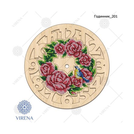 Набір для виготовлення дерев'яного годинника. Virena (ЧАСЫ_201) - Вишивка хрестиком і бісером - Овечка Рукодільниця