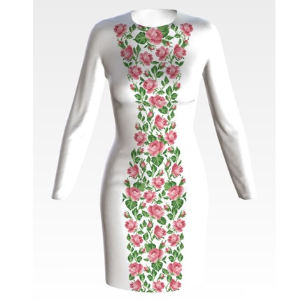 Набор для вышивки нитками Барвиста Вышиванка заготовки женского платья – вышиванки Нежные розы ПЛ168кБннннi