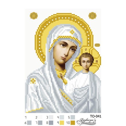 Схема картины Казанская Икона Божией Матери для вышивки бисером на ткани ТО041ан1622 - Вышивка крестиком и бисером - Овца Рукодельница