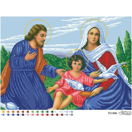 Схема картины Святое Семейство для вышивки бисером на ткани ТО096ан6043 - Вышивка крестиком и бисером - Овца Рукодельница