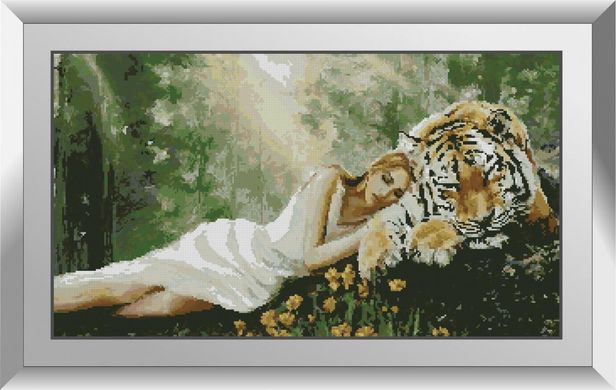 Дівчина з тигром. Набір алмазний живопис. Dream Art (31168D) - Вишивка хрестиком і бісером - Овечка Рукодільниця