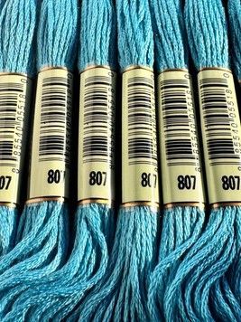 Муліне для вишивання AIRO №807 колір Peacock Blue/Павичево-синій 8м