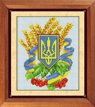 Набор для рисования камнями алмазная живопись Dream Art Герб Украины 3 (квадратные, полная) 30112D - Вышивка крестиком и бисером - Овца Рукодельница