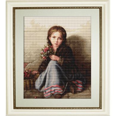 Дівчина з квітами. Набір для вишивання гобелена. Luca-S (G513) - Вишивка хрестиком і бісером - Овечка Рукодільниця