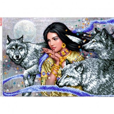 Красуня з вовками Схема для вишивки бісером Biser-Art A580ба - Вишивка хрестиком і бісером - Овечка Рукодільниця