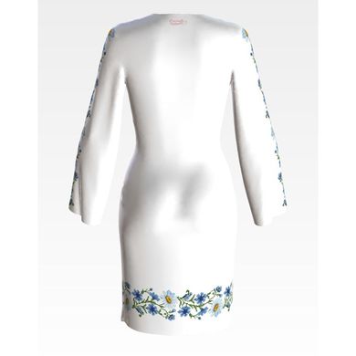 Набор для вышивки нитками Барвиста Вышиванка заготовки женского платья – вышиванки Ромашки и васильки ПЛ191шБннннi