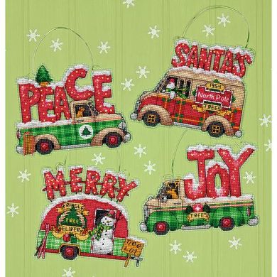 Holiday Truck Ornaments Праздничные грузовички. Набор для вышивания крестом. Дименшенс Dimensions (70-08974) - Вышивка крестиком и бисером - Овца Рукодельница