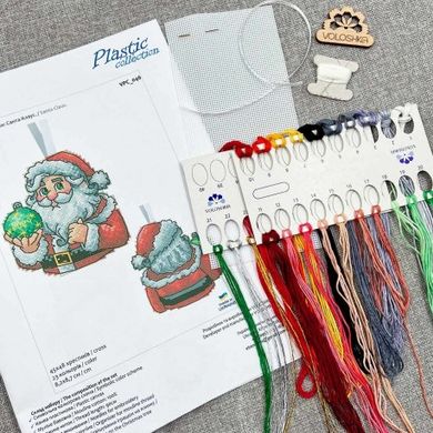 Санта Клаус Новорічна іграшка для вишивання хрестиком на пластиковій канві VOLOSHKA VPC_046 - Вышивка крестиком и бисером - Овца Рукодельница