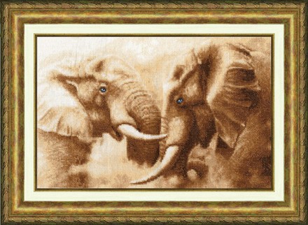 Слоны. Набор для вышивания. Золотое Руно (ЖС-002) - Вышивка крестиком и бисером - Овца Рукодельница