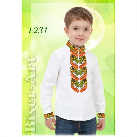 Рубашка для хлопчиків (габардин) Заготовка для вишивки бісером або нитками Biser-Art 1231ба-г - Вышивка крестиком и бисером - Овца Рукодельница