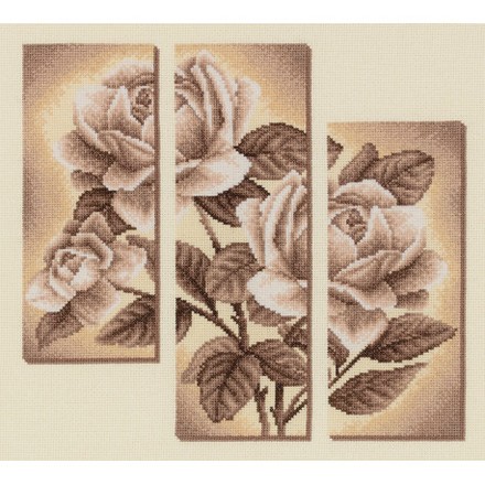 Набор для вышивки крестом Panna С-1894 Триптих с розами - Вишивка хрестиком і бісером - Овечка Рукодільниця